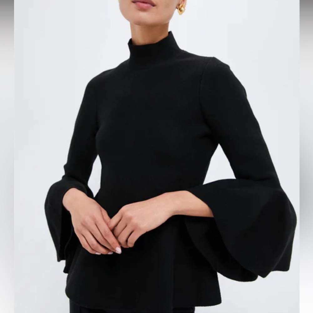 Tuckernuck Black Bell Sleeve Blouse
